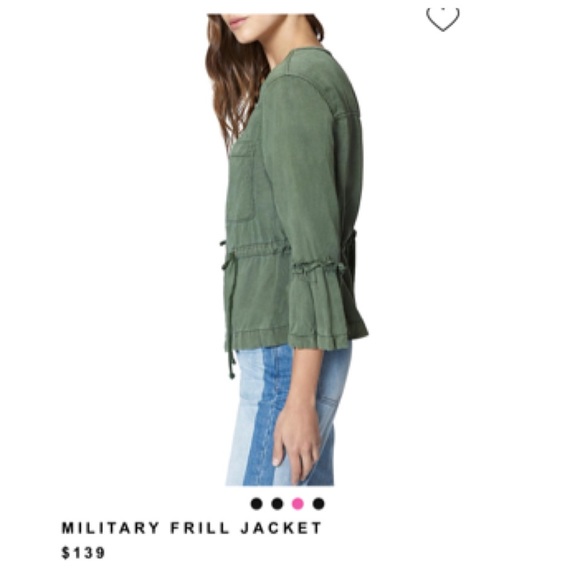 Sanctuary Olive Green Military Frill Ruffle Linen Utility Jacket Bell Sleeves S - Picture 4 of 14